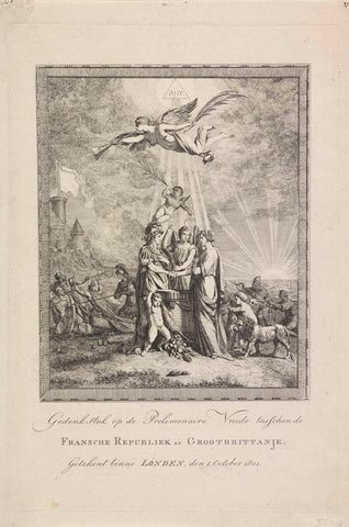 Allegory on the Peace of London, 1801, Johannes Huibert Prince, 1801 Canvas Print