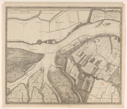 Map of the Merwede, from Hardinxveld to beyond Sleeuwijk, David Coster, 1730 Canvas Print