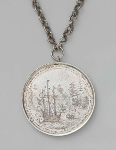 Medal for Lourens Veijselaar, survivor of the disaster with the Gouden Buys, anonymous, 1695 Canvas Print