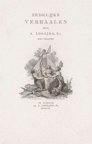 Title page for: A. Loosjes,' Zedelijke Verhaalen', 1815, Reinier Vinkeles (I), 1804 - 1805 Canvas Print