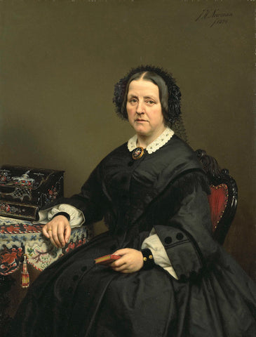 Wilhelmina Margaretha van den Bosch (1807-74). Wife of Gerard Johan Verloren van Themaat, Johan Heinrich Neuman, 1874 Canvas Print