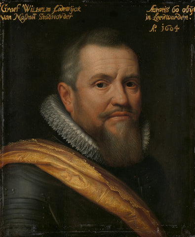 Portrait of Count William-Louis of Nassau, nicknamed Our Father in West Frisian, Michiel Jansz van Mierevelt (workshop of), 1609 Canvas Print