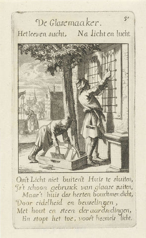 Glazier, Jan Luyken, 1694 Canvas Print