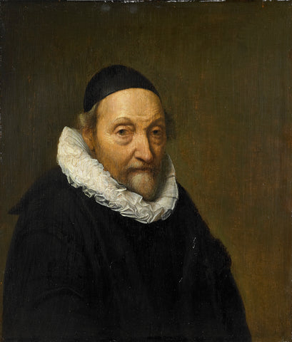 Portrait of Johannes Wtenbogaert (1557-1644), anonymous, c. 1640 - c. 1644 Canvas Print