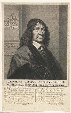 Portrait of Franciscus de le Boë Sylvius, Cornelis van Dalen (II), 1663 Canvas Print