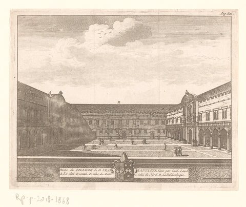 View of St. Johns College, Oxford, anonymous, 1707 Canvas Print