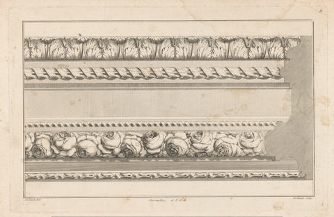 List of acanthus leaves and roses, Berthault, 1784 - 1785 Canvas Print