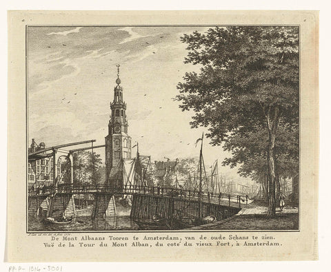 View of the Montelbaanstoren in Amsterdam from the Oude Schans, Jacob Cats (1741-1799), 1770 Canvas Print