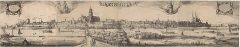 Profile of Deventer, Claes Jansz. Visscher (II), 1615 Canvas Print