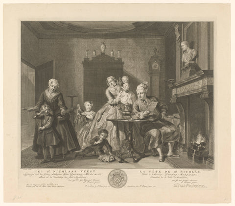 Saint Nicholas Feast, Jacob Houbraken, 1761 Canvas Print