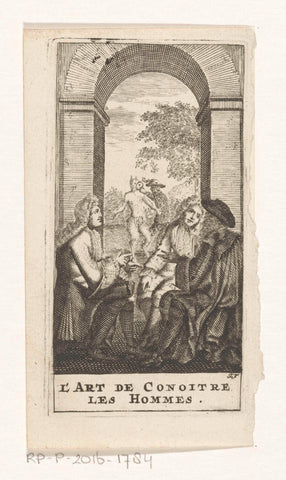 Three men in conversation, unknown, 1709 Canvas Print