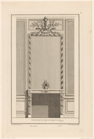 Fireplace with trophy, de Saint-Morien, 1784 - 1785 Canvas Print