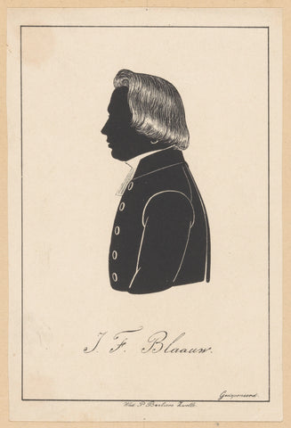 Silhouette portrait of Josephus Franciscus Blaauw, Pieter Barbiers (IV) (possibly), 1848 - 1862 Canvas Print