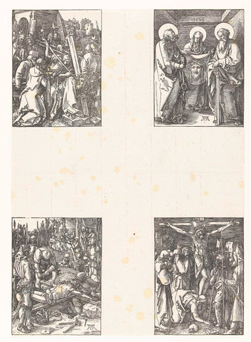 Carrying the Cross, Veronica with the Napkin, Raising the Cross, Crucifixion, Albrecht Dürer, 1509 - 1510 Canvas Print