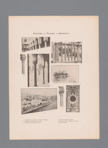 Two faces on Trieste and six images of details of buildings in Šibenik, Poreč and Trieste, anonymous, c. 1893 - in or before 1898 Canvas Print