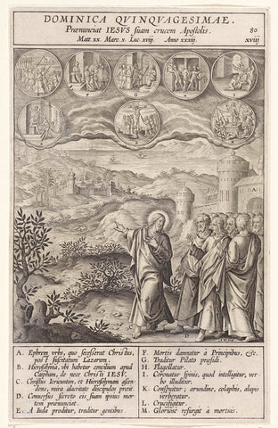 Christ predicts its suffering, Antonie Wierix (II), 1593 Canvas Print