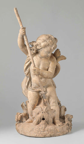 Putto with a Dolphin, Edme Bouchardon (attributed to), c. 1750 Canvas Print