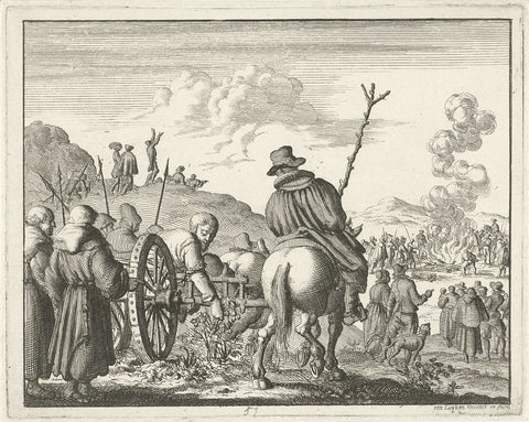 Leonhard Kaiser on his way to the funeral pyre, 1527, Jan Luyken, 1685 Canvas Print