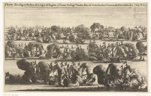 Battle of Schoonevelt, 7 June 1673, anonymous, 1674 - 1676 Canvas Print