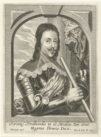 Portrait of Ferdinando II de' Medici, Pieter de Jode (II), 1645 Canvas Print