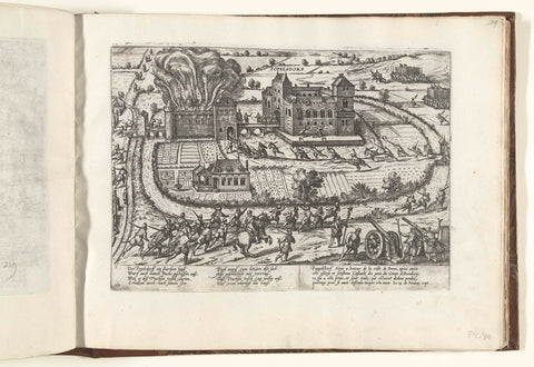 Capture of Schloß Poppelsdorf near Bonn, 1583, Frans Hogenberg, 1583 - 1585 Canvas Print