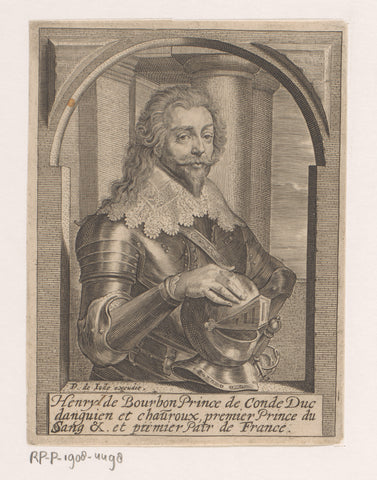 Portrait of Henry I of Bourbon-Condé, Pieter de Jode (II), 1628-1670 Canvas Print