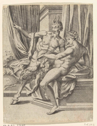 Jupiter and Antiope, Cornelis Bos, c. 1537 - c. 1555 Canvas Print