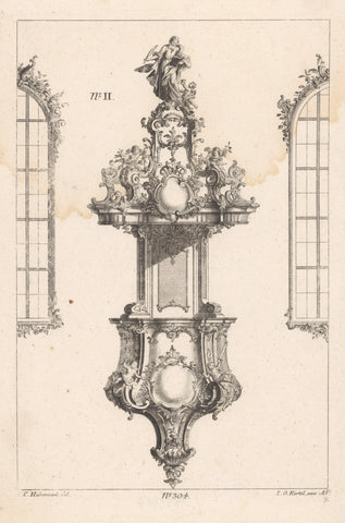 Pulpit with Matthew the Evangelist, anonymous, 1731 - 1775 Canvas Print