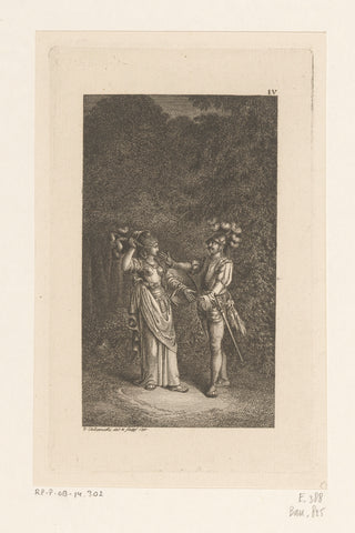 Meeting between Signe and Hialtes, Daniel Nikolaus Chodowiecki, 1781 Canvas Print