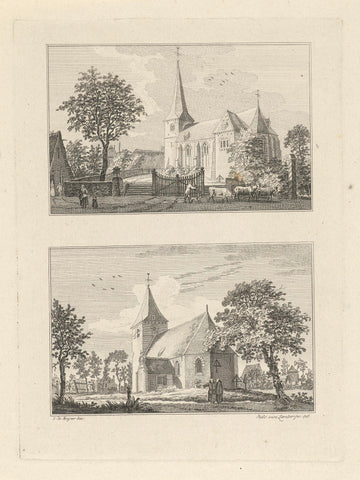 Village views at Kekerdom and Bimmen, 1742, Paulus van Liender, 1761 Canvas Print