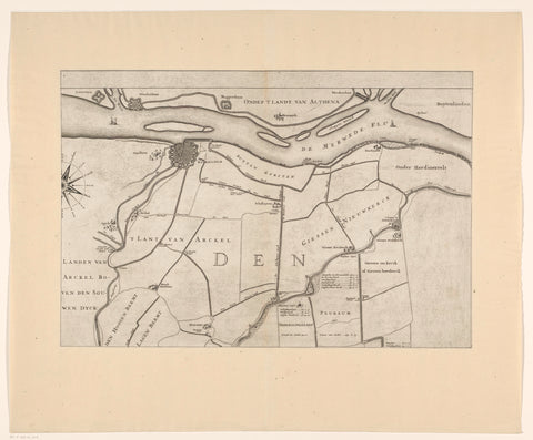 Map of the Overwaard (part top left), Jan van Vianen, in or before 1706 Canvas Print