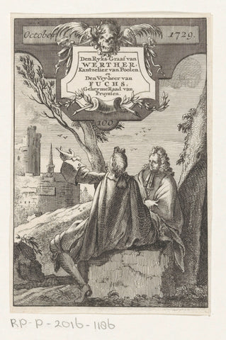 Conversation between the Reichsgrave of Werther and the free lord of Fuchs, anonymous, 1729 Canvas Print