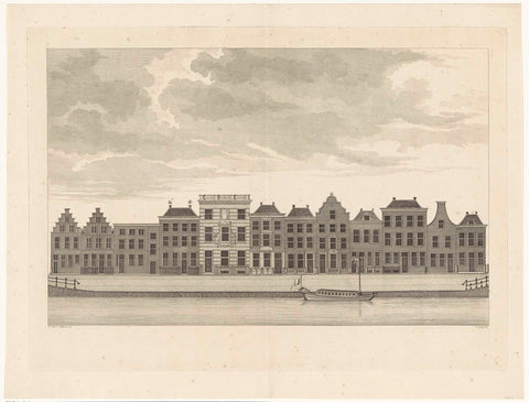 View of the houses on the Rapenburg in Leiden, from the Koepoortsgracht to the Sint Jacobsgracht, prior to the disaster of Leiden, 1807, Daniël Vrijdag, 1807 Canvas Print