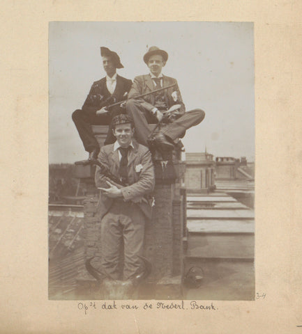 On the roof of De Nederlandse Bank, Hendrik Herman van den Berg, in or after 1890 - in or before 1894 Canvas Print