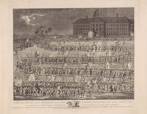 Solemn Procession by the Workmen of the East India Companies Wharf in Amsteldam. By gelegentheid der Gelukkige Omwending van Zaaken in den Jaare MDCCLXXXVII, Johan Christoffel Schultz, 1787 Canvas Print