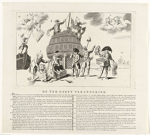 Cartoon on the war between the Republic and England, c. 1780, anonymous, 1780 Canvas Print