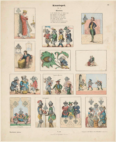 Card game. / No. 4. / Klaveren, J. Beeg, 1843 - c. 1920 Canvas Print