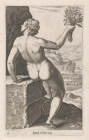 Waternimf Arethusa, Philips Galle, 1587 Canvas Print