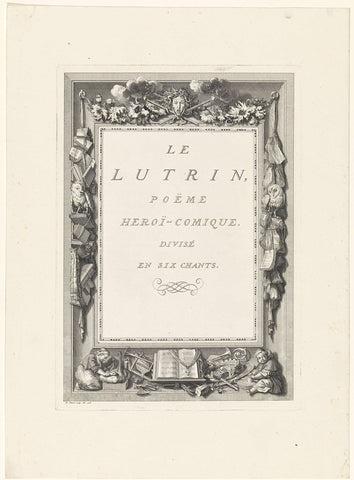 Titelpagina voor: N. Boileau, Le Lutrin, 1728, Bernard Picart (workshop of), 1728 Canvas Print