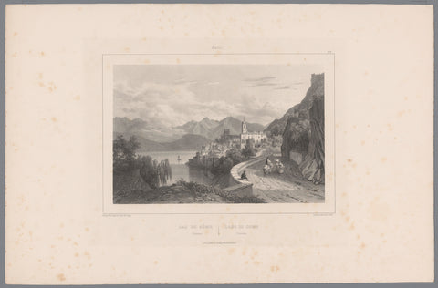 View of Nesso on Lake Como, Isodore-Laurent Deroy, 1838 - 1841 Canvas Print