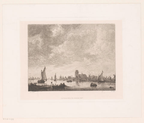 View of the Merwede in front of Dordrecht, William Unger, 1847 - 1889 Canvas Print