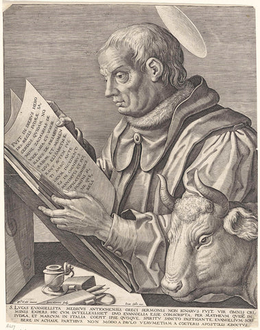 Evangelist Lucas, Hieronymus Wierix, 1563 - before 1591 Canvas Print