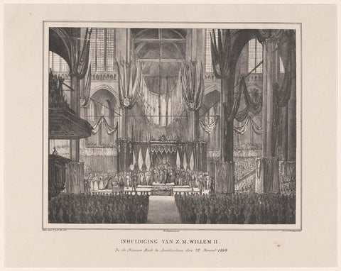 Inauguration of Z.M. Willem II. In the Nieuwe Kerk in Amsterdam den 28 November 1840, Albertine V., 1840 Canvas Print