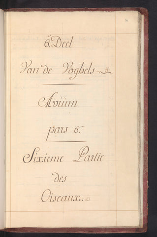 Title page for the sixth part of the birds, Joseph van Huerne (possibly), 1809 - 1814 Canvas Print