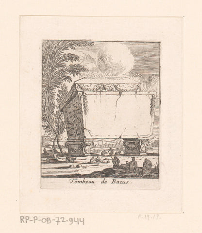 Gezicht op een klassieke tombe, Israël Silvestre, 1631 - 1661 Canvas Print