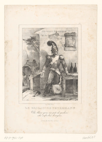 Drunk brigadier Petremann, Nicolas Toussaint Charlet, 1842 - 1847 Canvas Print