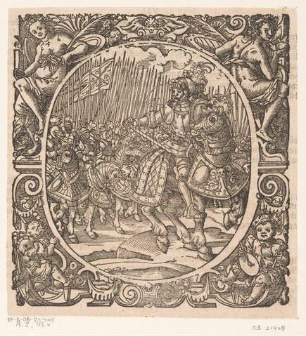 Generaal voor zijn cavalerie, Jost Amman, 1573 Canvas Print