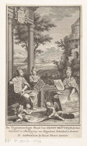 Allegorie op Groot-Brittannië, Jan Caspar Philips, 1755 Canvas Print