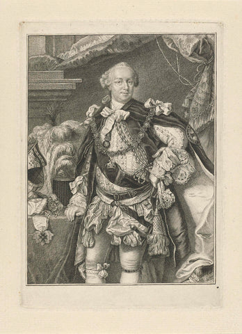 Portrait of Ferdinand, Duke of Brunswick-Lüneburg, Jacob Houbraken, 1775-1777 Canvas Print