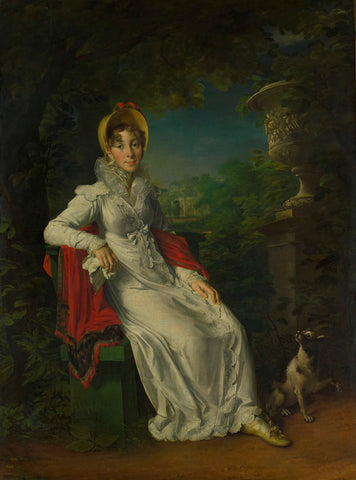 Carolina Ferdinanda Louisa of Sicily (1798-1870). Wife of Charles Ferdinand, Duc de Berry, in the Park of Bagatelle in the Bois de Boulogne (near Paris), François Gérard, 1820 - 1837 Canvas Print